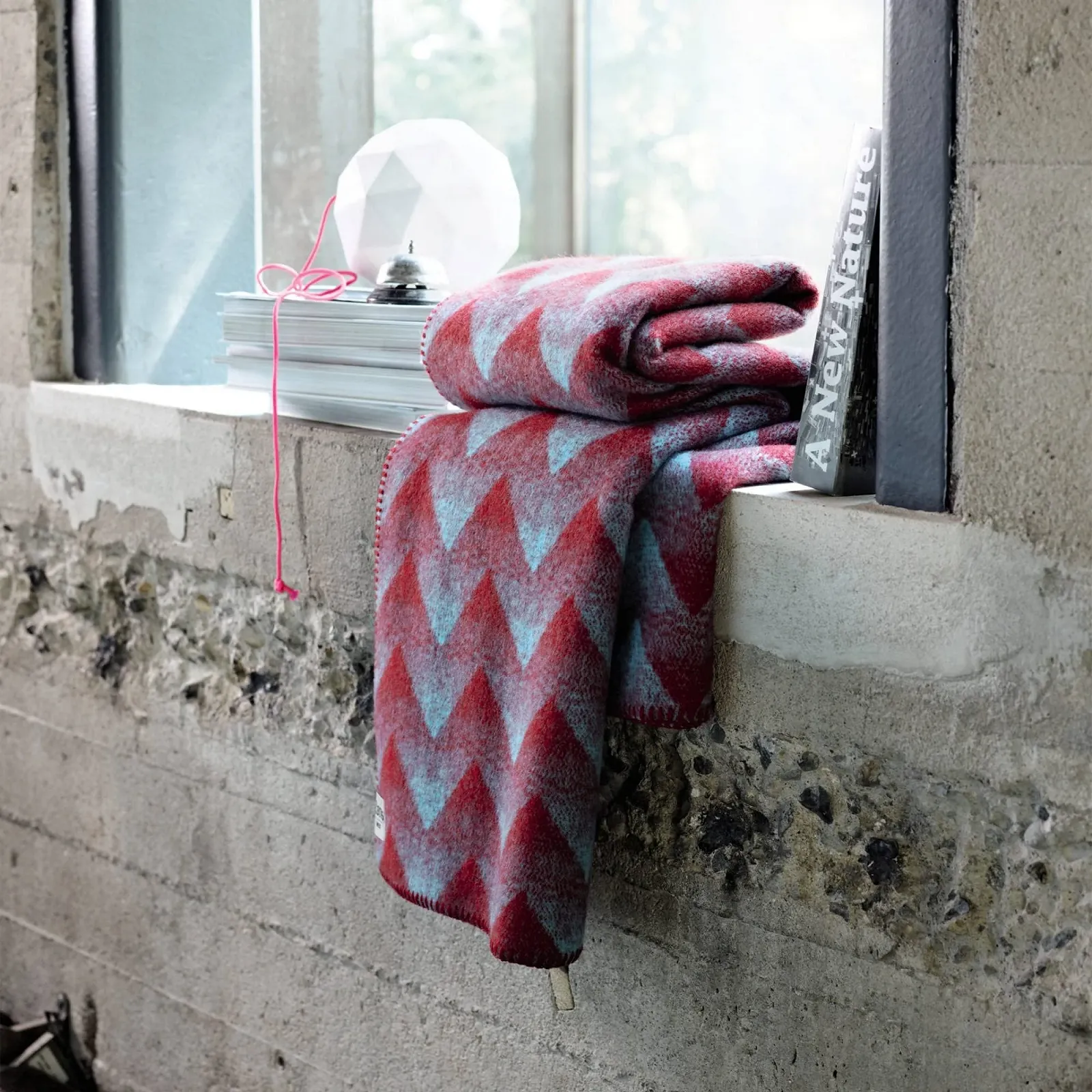 Плед Roros Tweed Lambswool Червоний/Синій (180 см x 130 см), фото №4