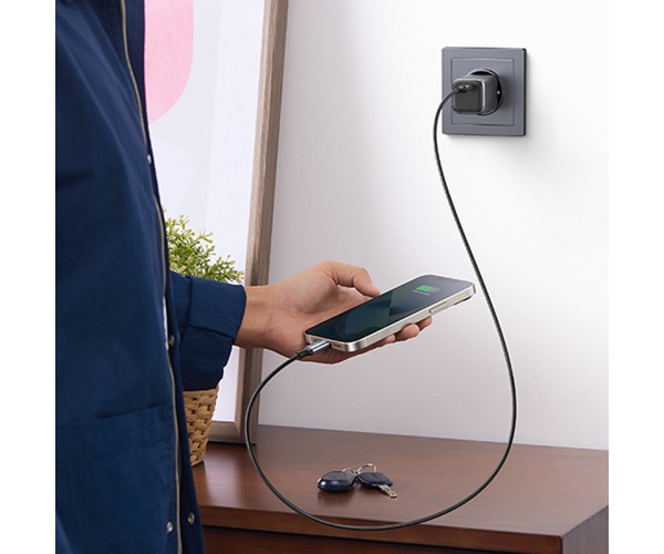 Зарядний пристрій 1xUSB 30W Gan Type-C PD Nexode Mini Сірий CD319 Ugreen, фото №7