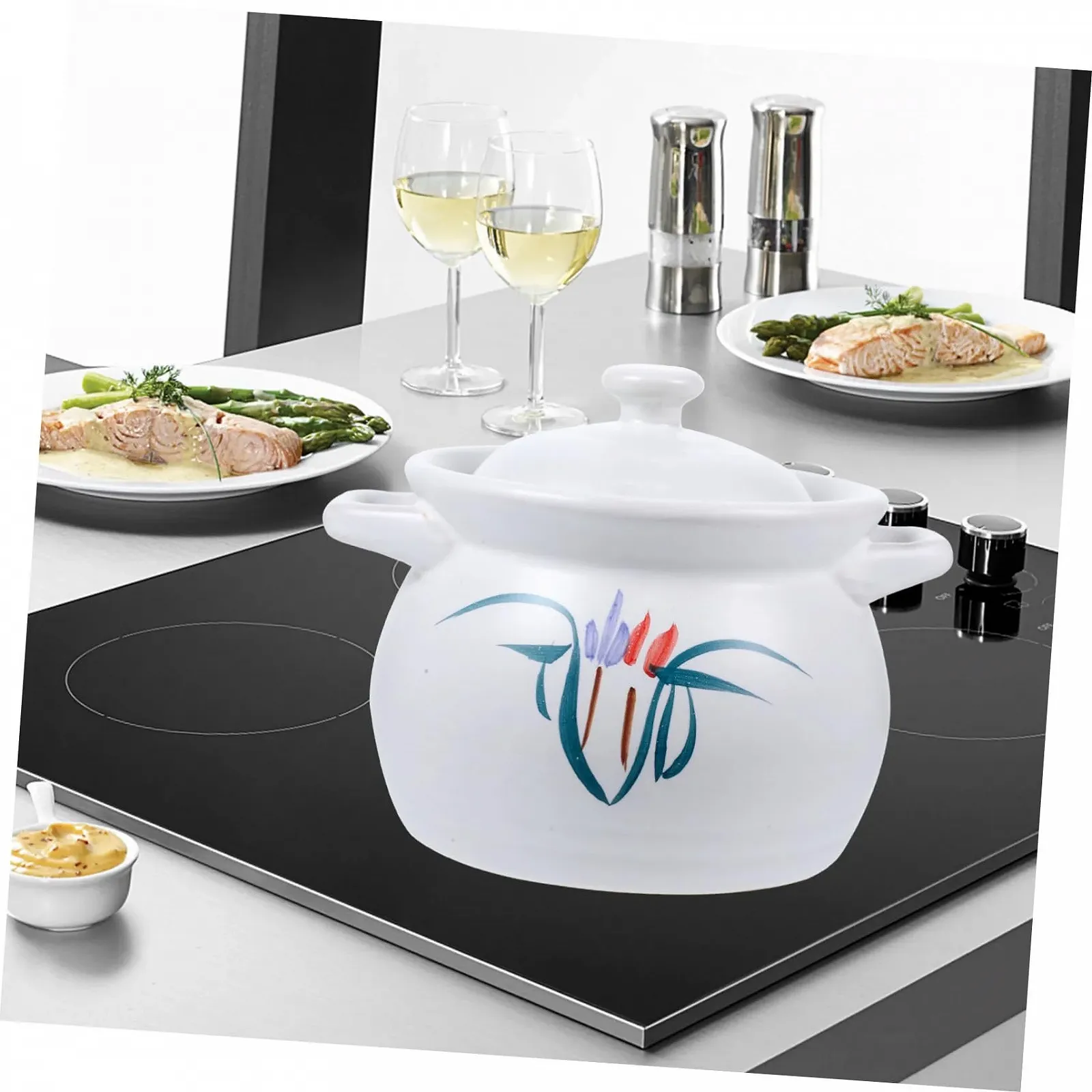 Кастрюля для супа VALICLUD керамическая термостойкая глиняная, фото №9