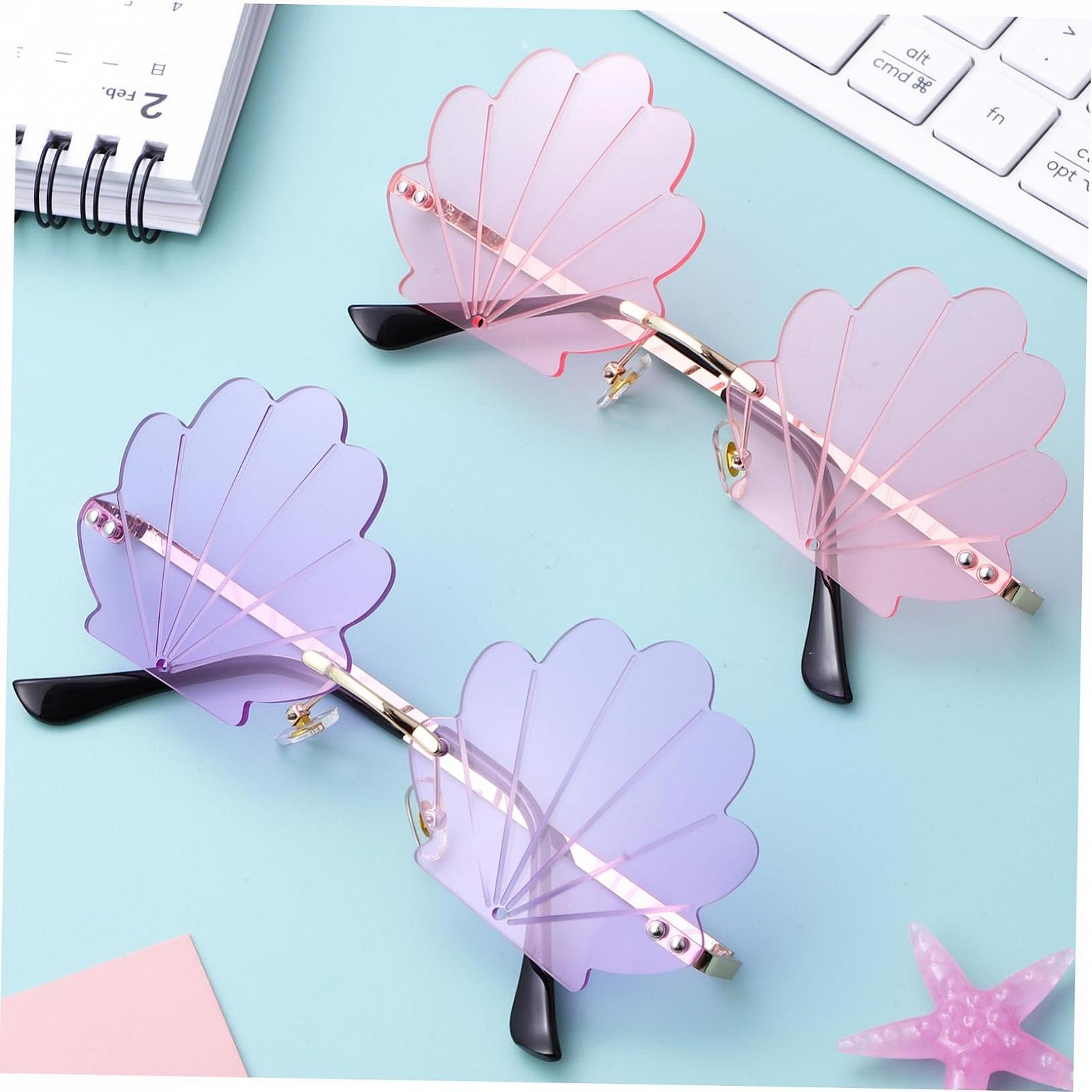 Солнцезащитные очки CATIEBYE, 2 шт., без оправы, раковины, разные цвета, фото №4