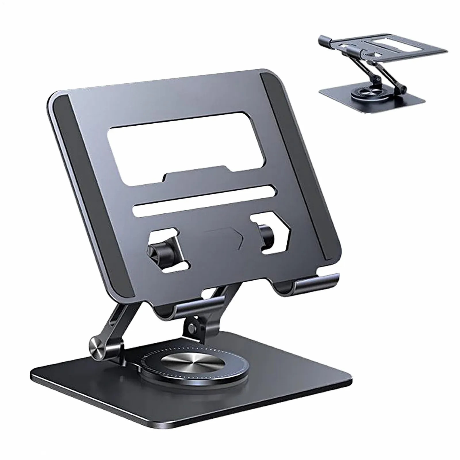 Подставка для ноутбука Алюминиевый сплав 360 вращение - портативная подставка-подъемник Эргономичная подставка для ноутбука для смартфонов Ноутбуки Планшеты Дом Колледж Общежитие Школа Путешествия и, фото №1
