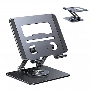 Подставка для ноутбука Алюминиевый сплав 360 вращение - портативная подставка-подъемник Эргономичная подставка для ноутбука для смартфонов Ноутбуки Планшеты Дом Колледж Общежитие Школа Путешествия и - Фото 1