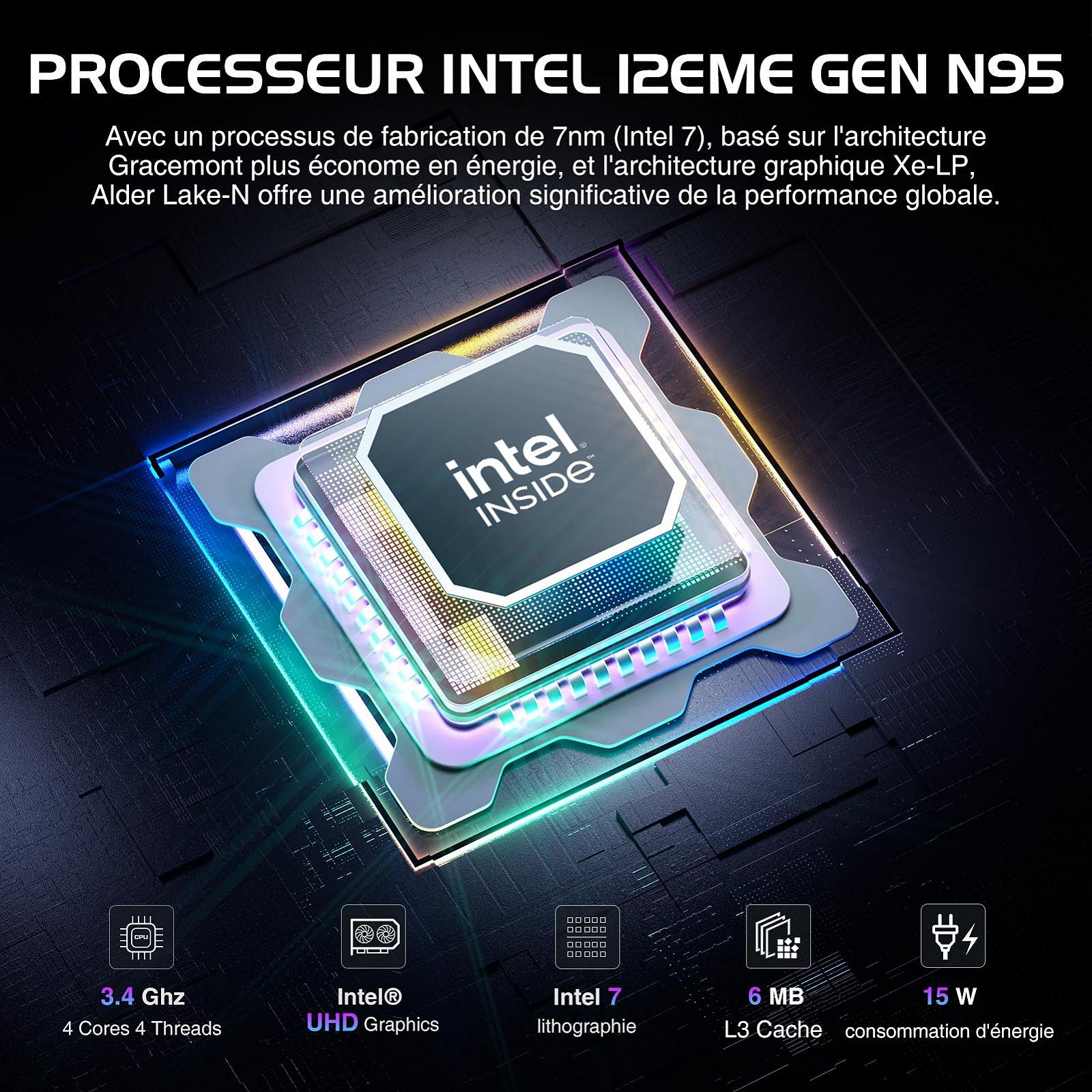Мини ПК ACEMAGIC AK1Plus 12th Gen Íntel Alder Lake N95 (до 3.40 ГГц) 16GB DDR4 1TB M.2 SSD Win 11 Pro | WiFi 5 | BT 4.2 | 4K UHD | RGB | RJ45, фото №1