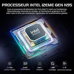 Мини ПК ACEMAGIC AK1Plus 12th Gen Íntel Alder Lake N95 (до 3.40 ГГц) 16GB DDR4 1TB M.2 SSD Win 11 Pro | WiFi 5 | BT 4.2 | 4K UHD | RGB | RJ45 - Фото 1