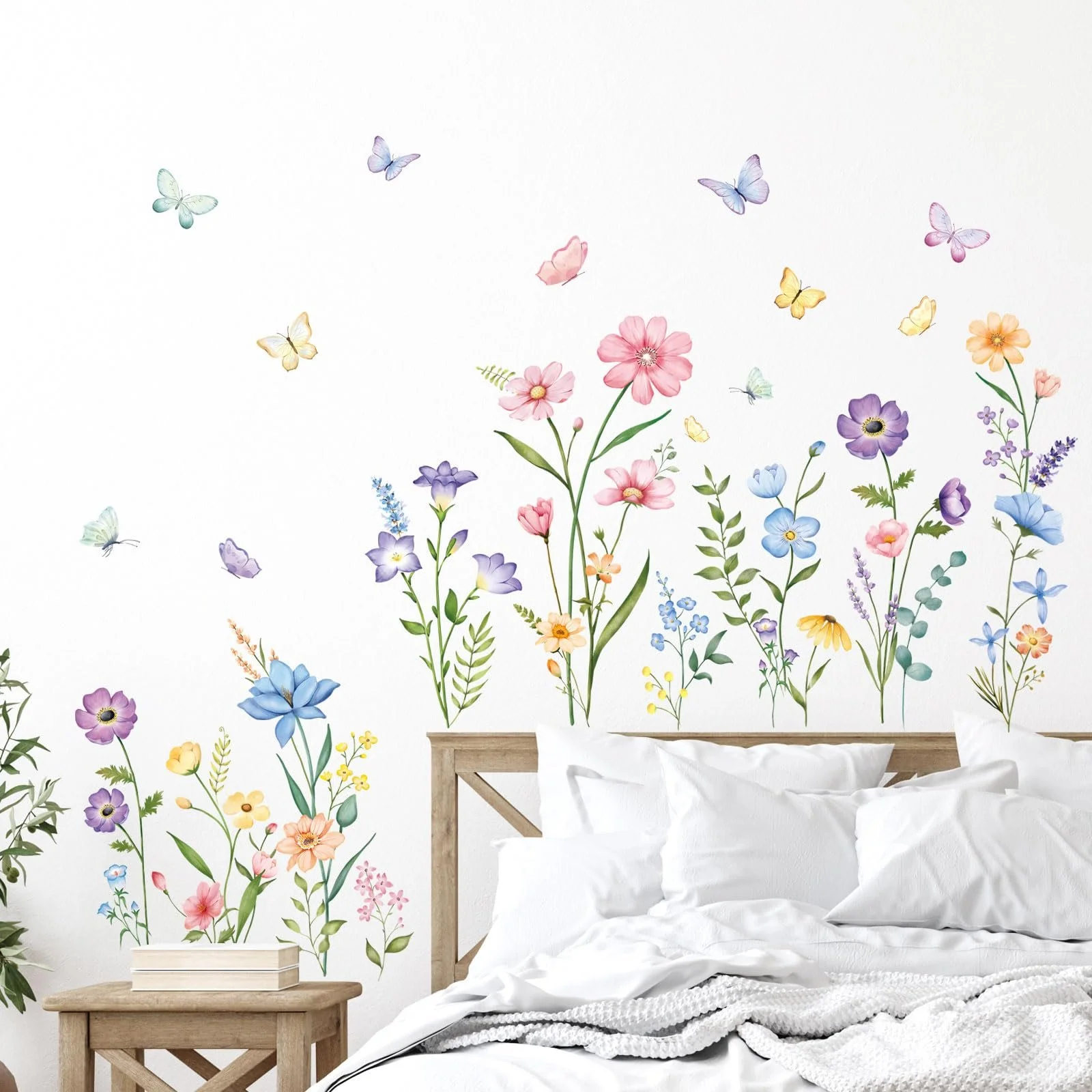 Наклейка на стіну Supzone Wild Flower Butterflies Кольорова, фото №3