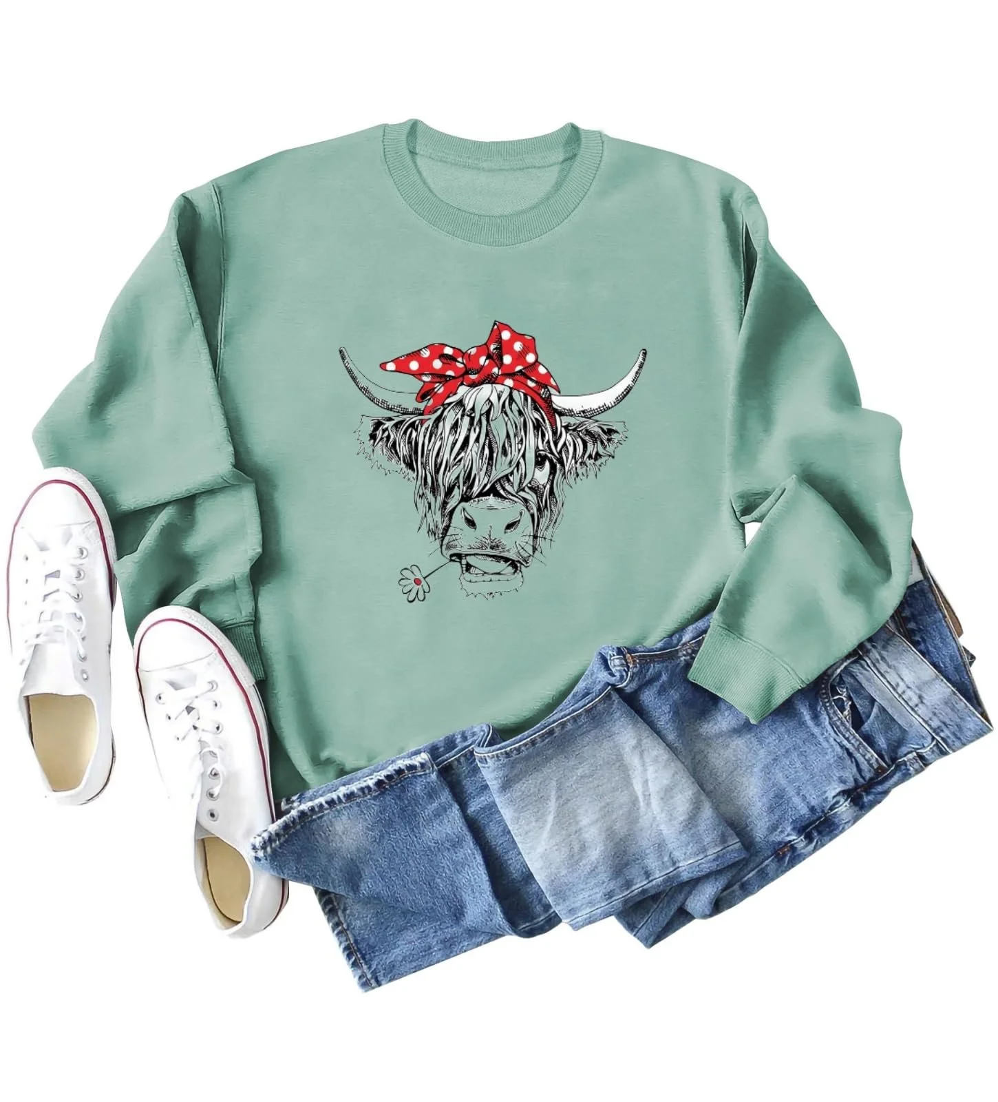 Рубашка RMTXCD Женская с коровьим принтом, с длинными рукавами, ковбойский стиль, повседневная, фото №3