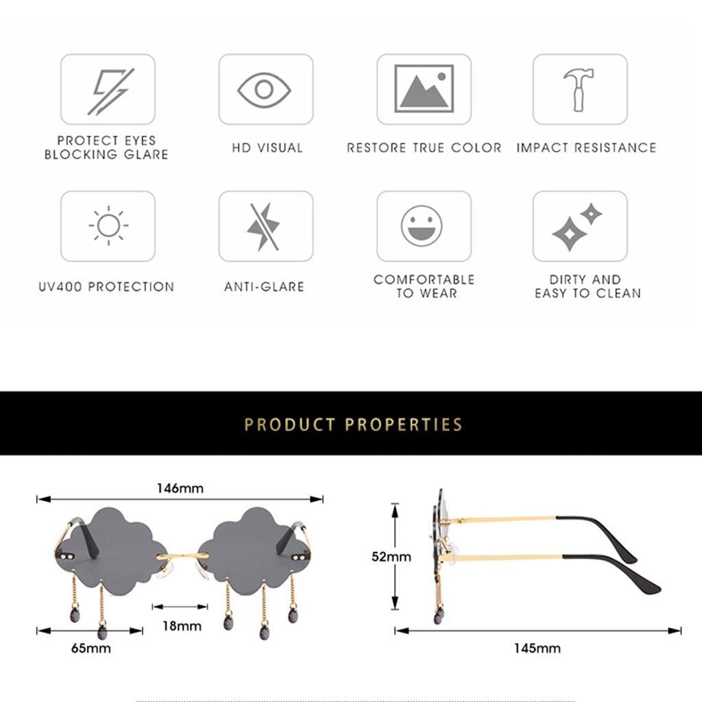Солнцезащитные очки Colcolo Fashion UV400 без оправы, облако, фото №9