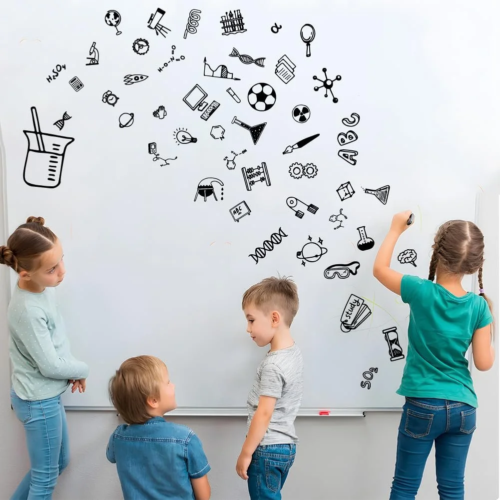 Наклейка на стіну SUPERDANT Science Sign Biology Chemistry Math Geography вінілова самоклеюча чорна, фото №4