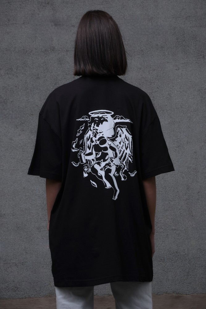 Оверсайз футболка з принтом Without respirator black, фото №5 Оверсайз футболка з принтом Without respirator black, фото №5