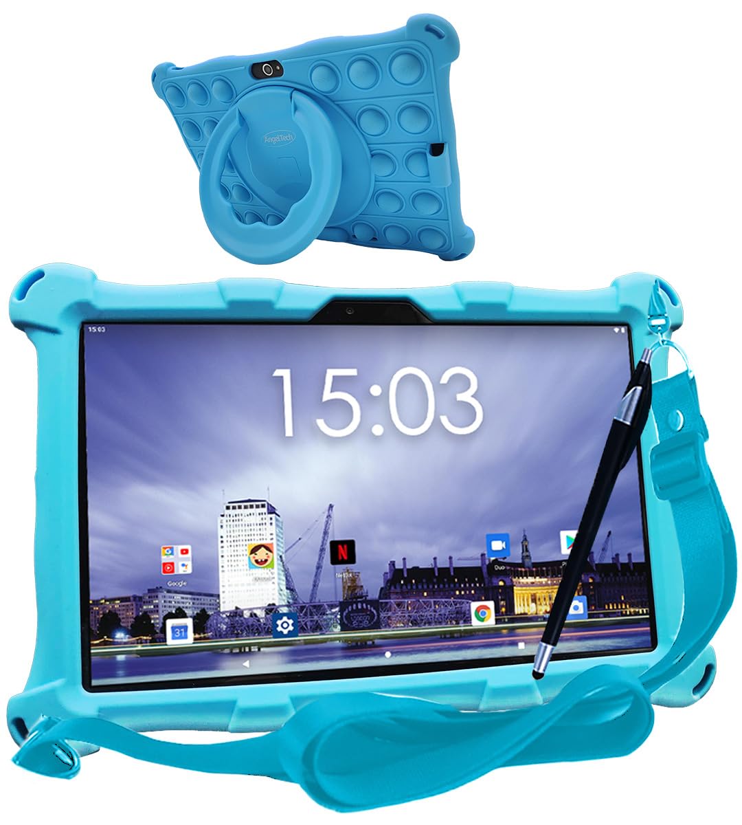 Планшет AngelTech KinderПланшет XL 10 дюймів HD 3 + 4 ГБ ОЗУ 32 + 64 ГБ ПЗУ Синій, фото №1