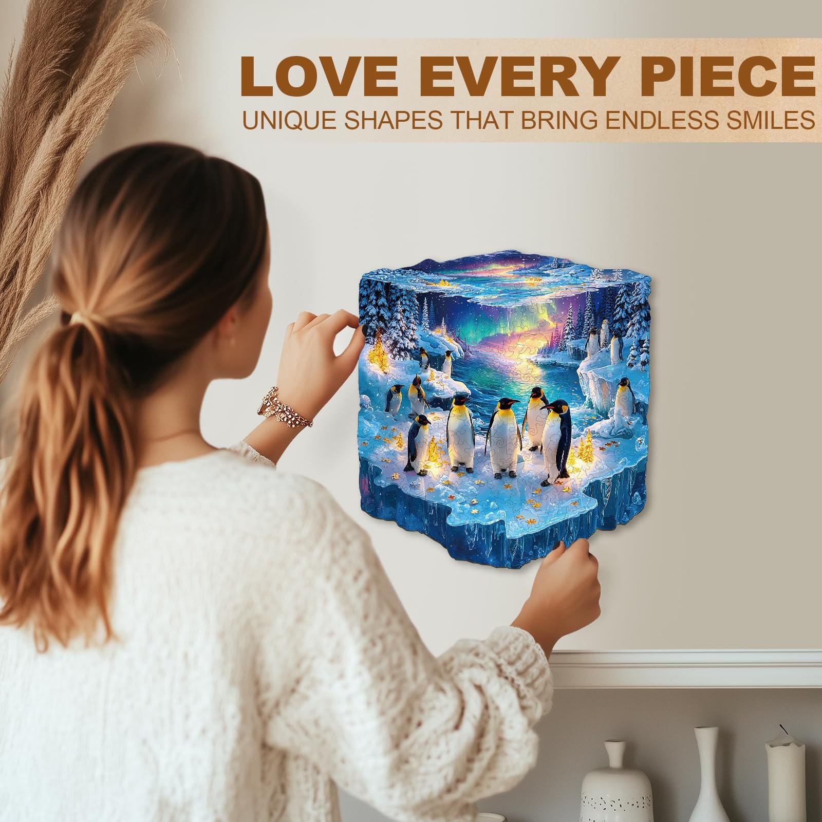 Пазл деревянный WOODBESTS Frozen Penguins 265 деталей 34 x 31.1 см, фото №4