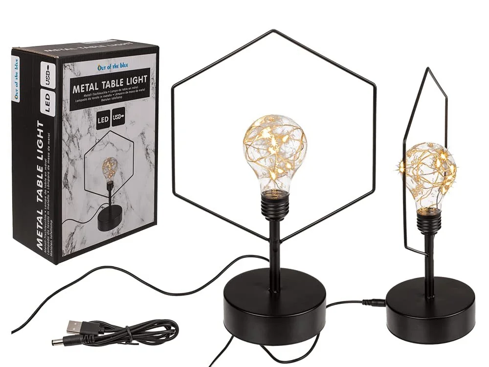 Настільна лампа Out of the blue Hexagon Металева 8 LED USB 18.2 x 8 x 27 см у подарунковій коробці, фото №1