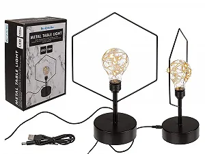 Настільна лампа Out of the blue Hexagon Металева 8 LED USB 18.2 x 8 x 27 см у подарунковій коробці - Фото 1