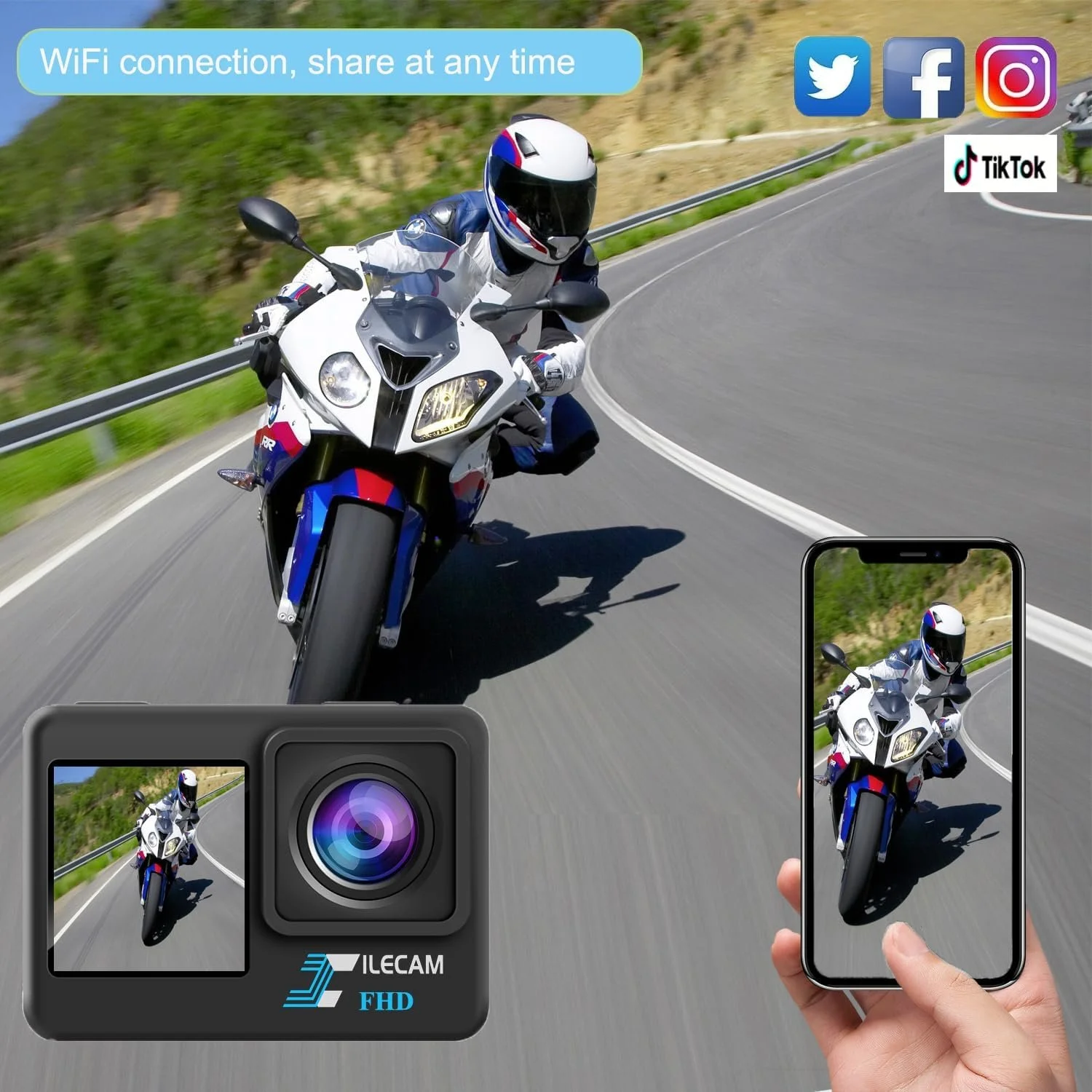 Екшн-камера Xilecam / 16Мп / Full HD / 30fps / Wi-Fi / Вологозахищена / Чорна, фото №6 Екшн-камера Xilecam / 16Мп / Full HD / 30fps / Wi-Fi / Вологозахищена / Чорна, фото №6