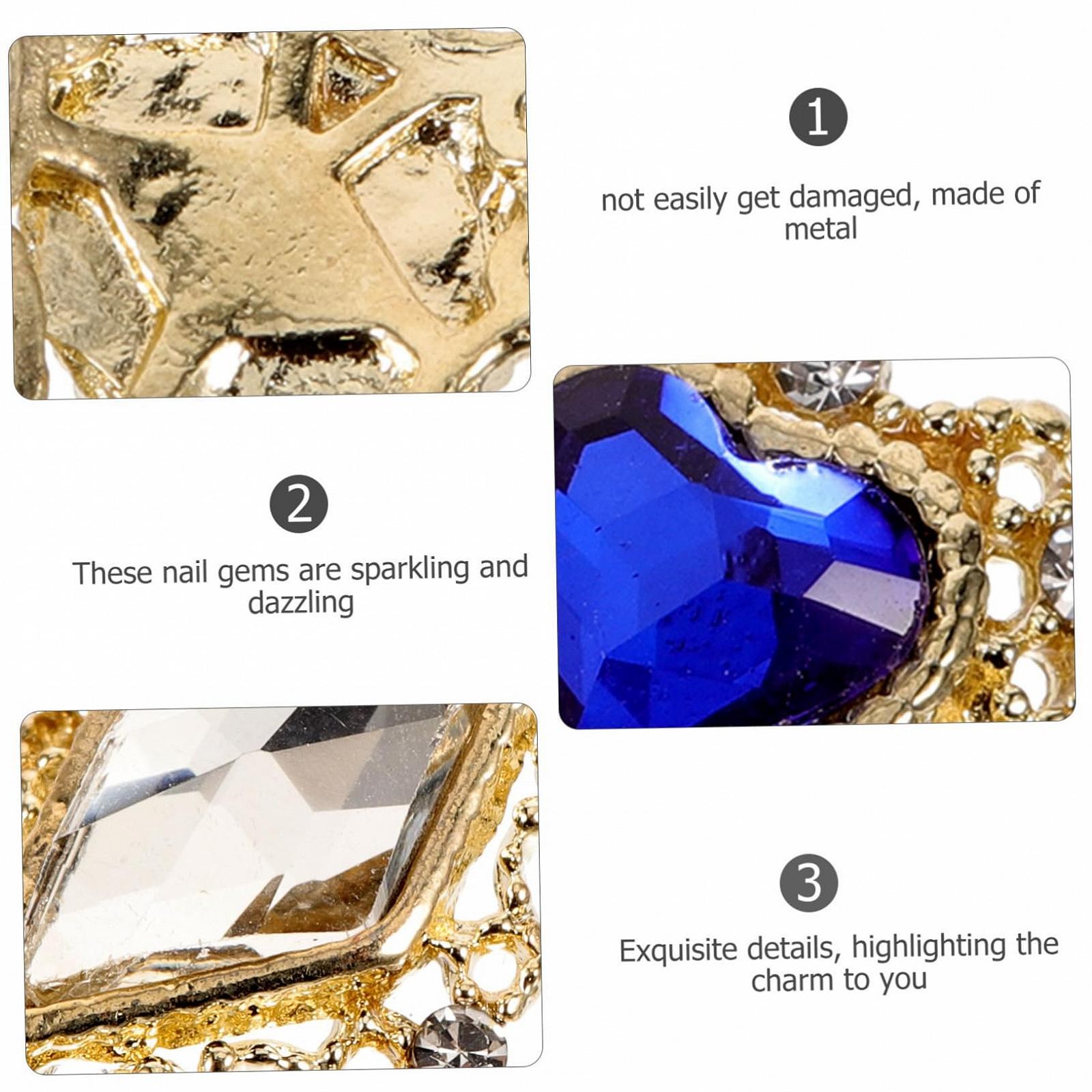 Стразы для ногтей Housoutil Металлические в форме сердца, фото №6