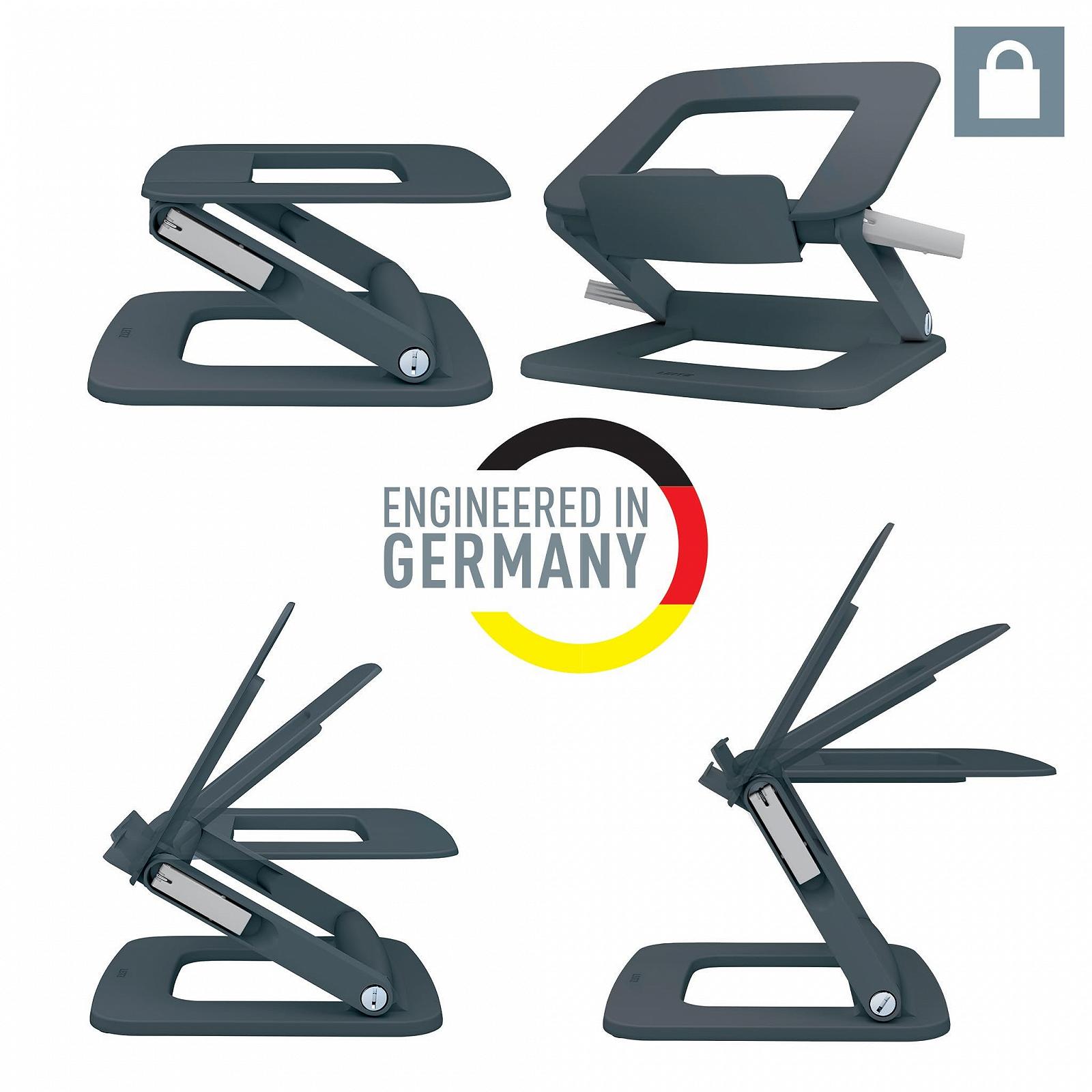 Подставка для ноутбука Leitz Ergo 64240089 с регулировкой высоты и угла наклона для ноутбуков 13-15 дюймов, темно-серая, фото №3