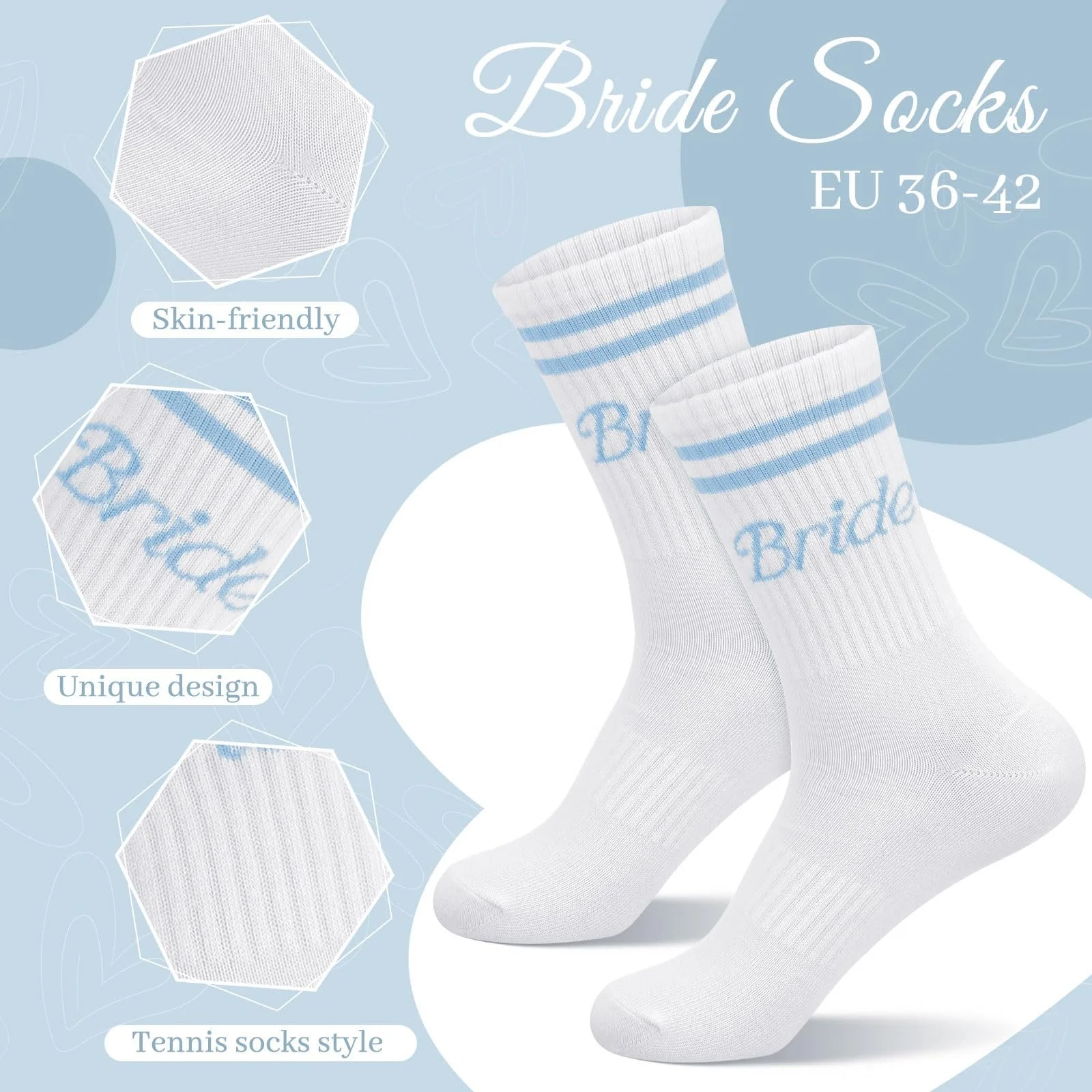 Носки Sintege Blue Bride Gifts, булавка для невесты, подвязка, косметичка и резинки для волос. Аксессуары для свадебной вечеринки JGA, фото №3 Носки Sintege Blue Bride Gifts, булавка для невесты, подвязка, косметичка и резинки для волос. Аксессуары для свадебной вечеринки JGA, фото №3