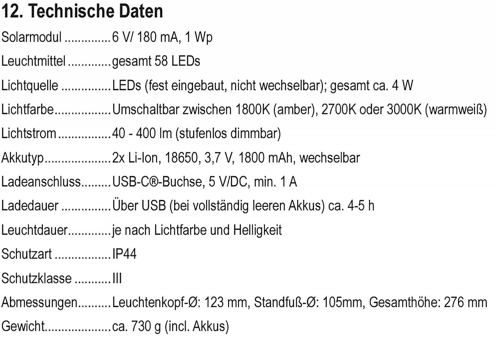 Настільна лампа Esotec Ella Solar Sensor Touch Dimming Li-ion USB-C LED 27.6 см Чорна, фото №10