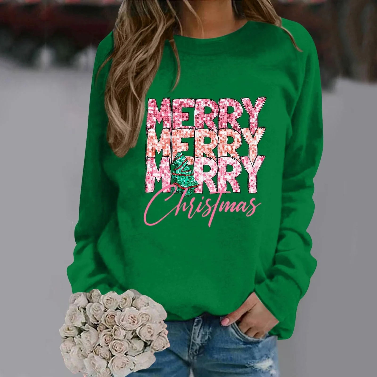 Різдвяний джемпер Жіночий Різдвяний Світшот, фото №3