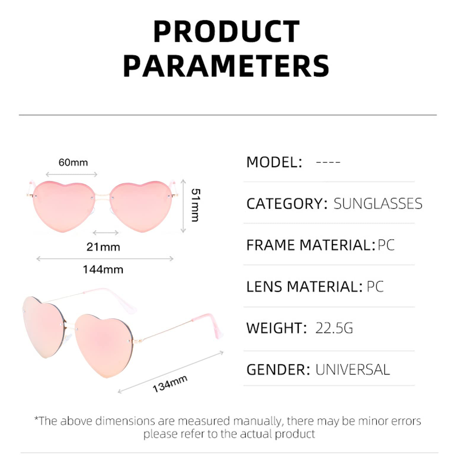Солнцезащитные очки Сердце YOJUED Металлическая оправа, фото №3