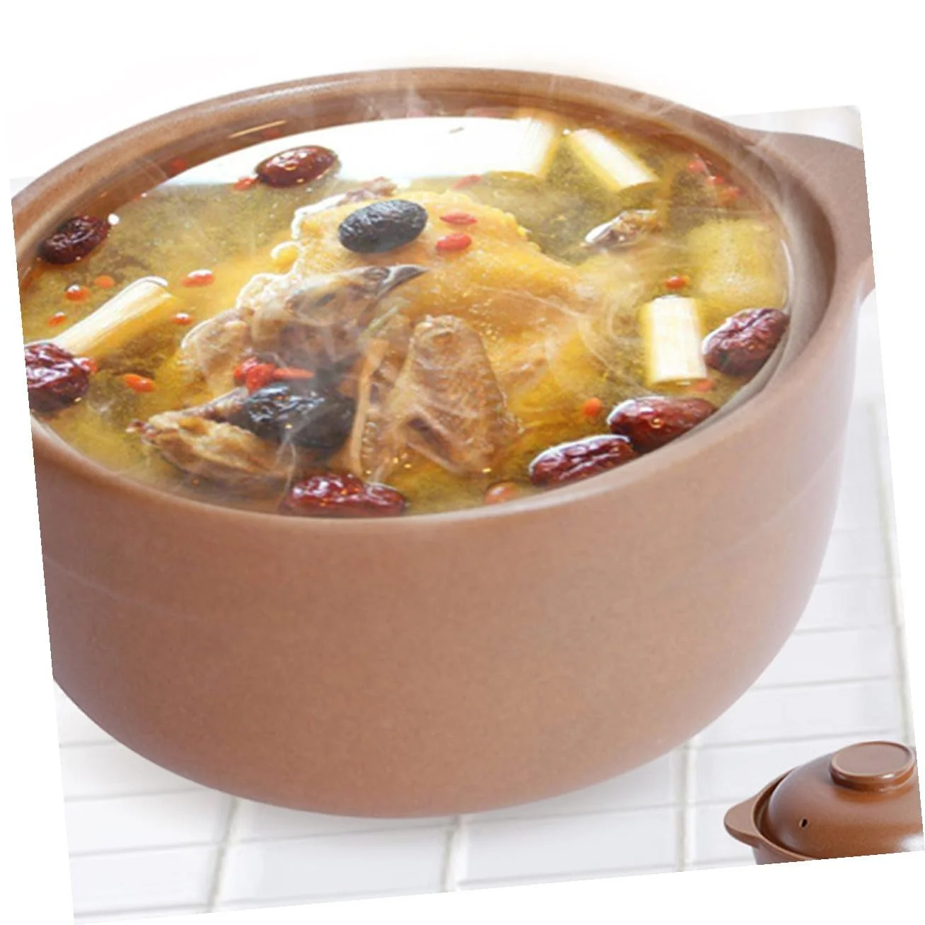 Кастрюля для тушения PRETYZOOM Керамическая Термостойкая Антипригарная с эргономичной ручкой для газовых плит, фото №5