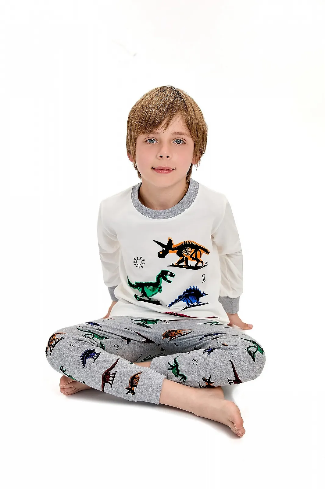 Піжама EULLA Динозавр для хлопчиків, бавовняна довга, фото №4