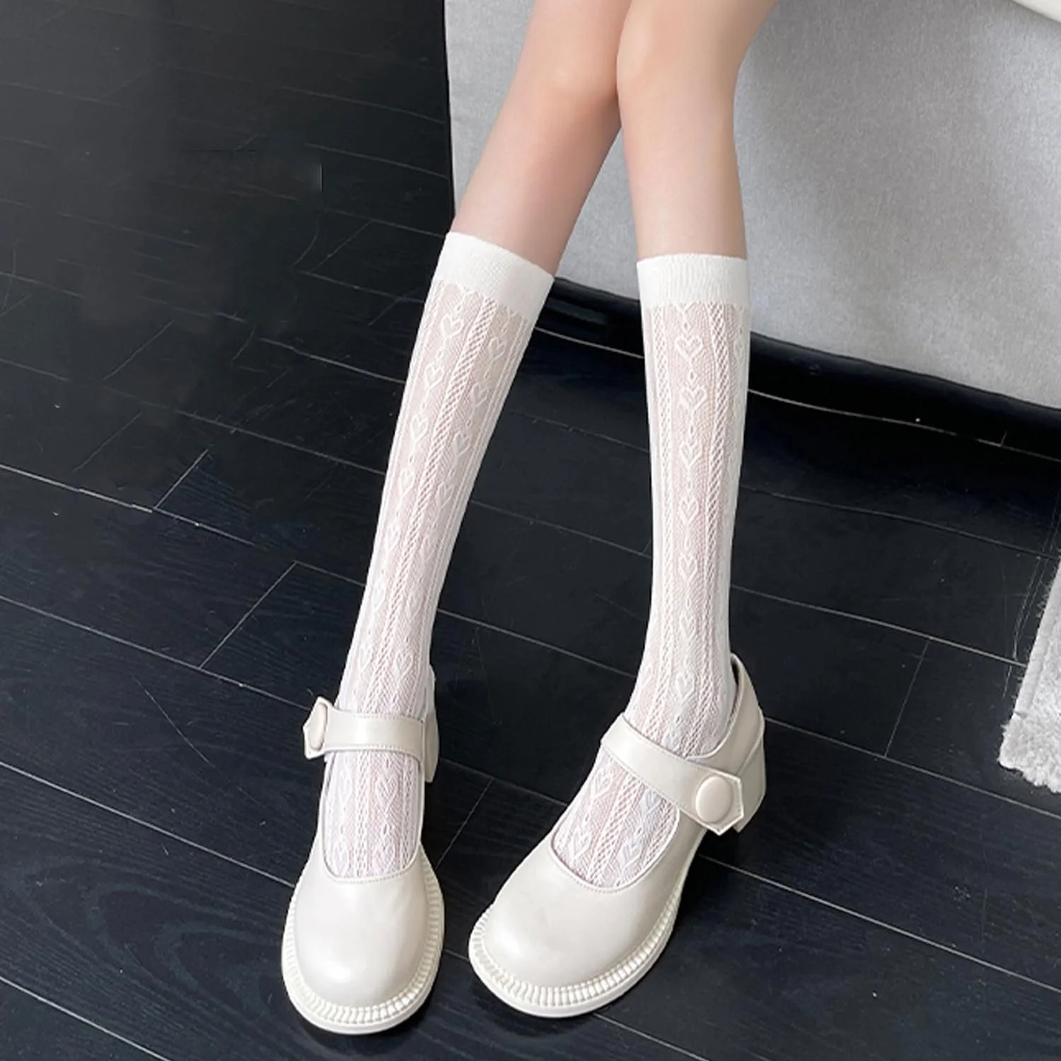 Панчохи Мереживні 2 пари Шкарпетки жіночі прозорі, фото №5