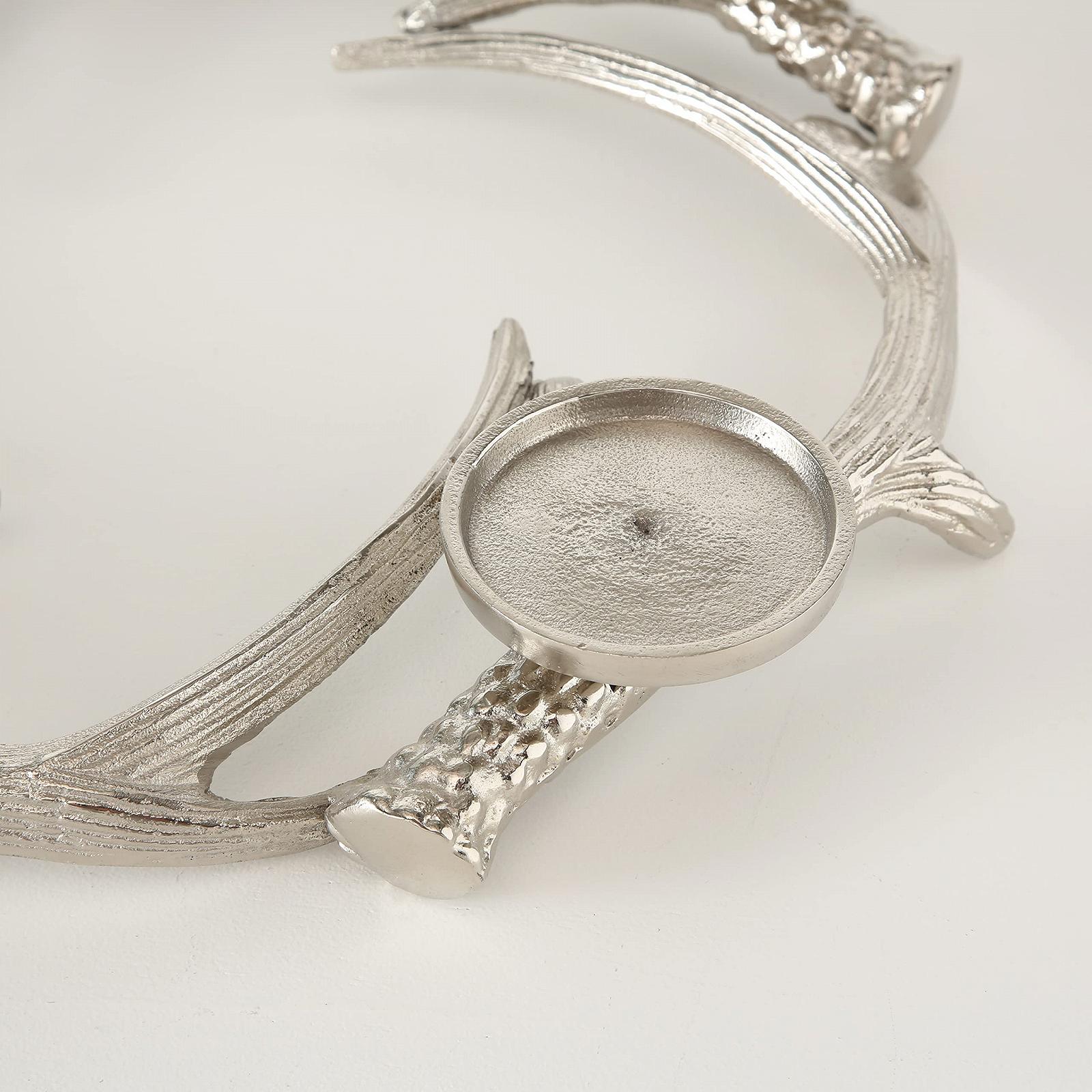 Підсвічник mucHome Advent Wreath Antlers Діаметр 45 см Срібний Алюміній, фото №3 Підсвічник mucHome Advent Wreath Antlers Діаметр 45 см Срібний Алюміній, фото №3