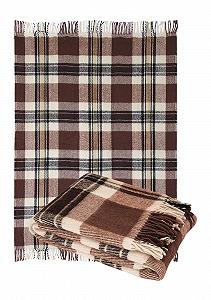 Плед Ярослав Elegant Клетчатый 100% новозеландская шерсть Коричневый/Бежевый (140 x 200 см) - Фото 1