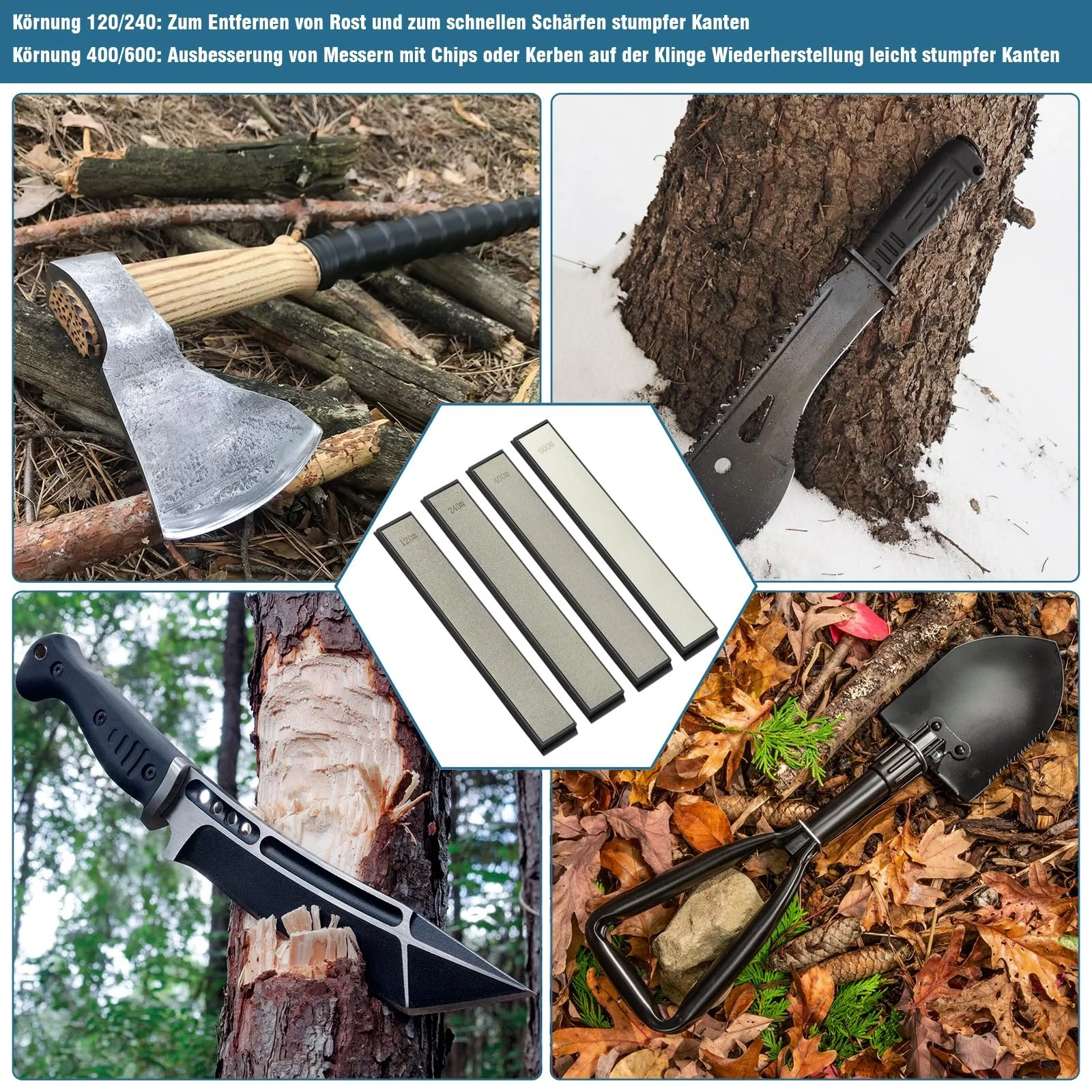 Точильні камені IMAGE Набір 8 шт алмазні 120/240/400/600/1000/1500/2000/3000 грит для кухні, фото №3