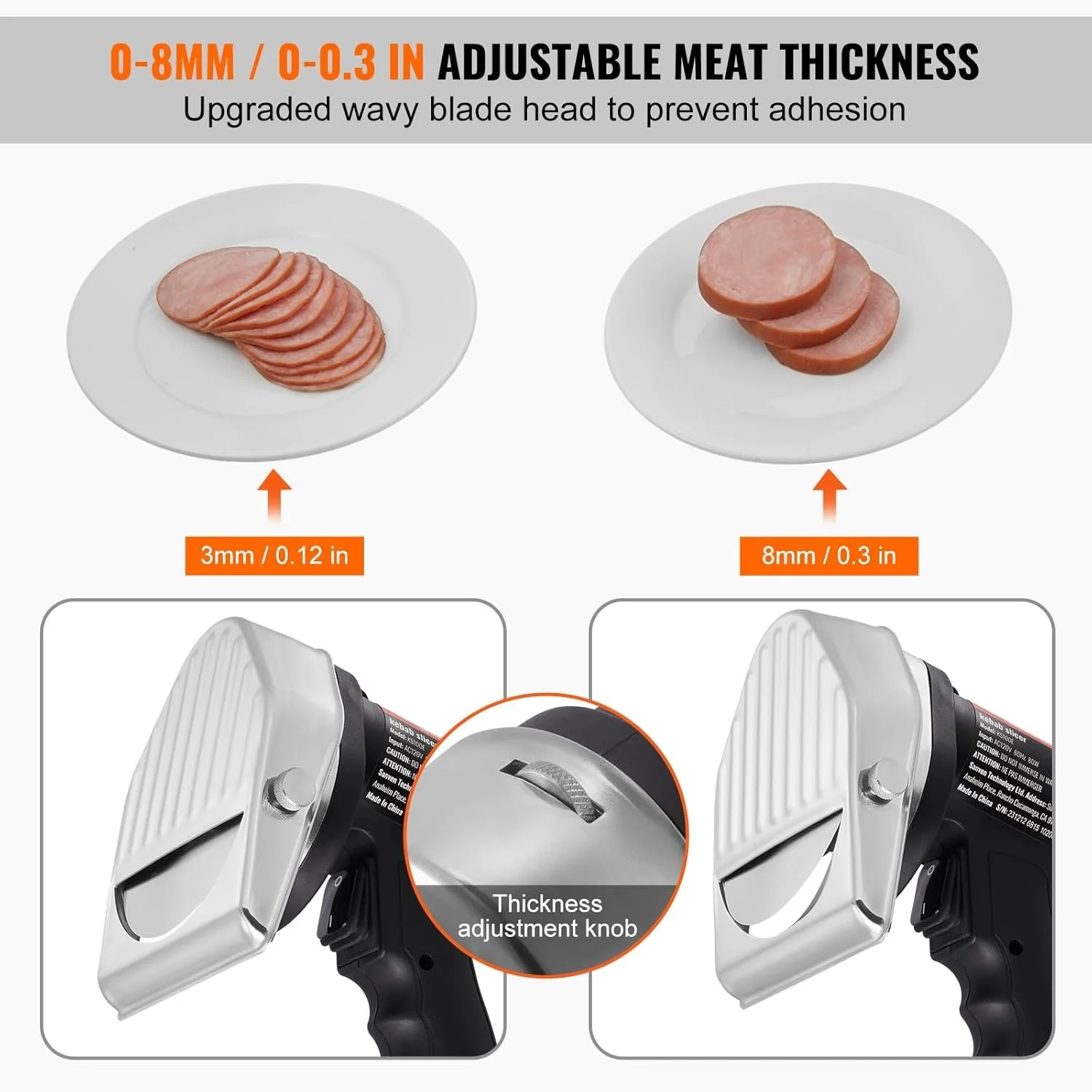 Электрический нож для шаурмы VEVOR KS100E-1 / Черный, фото №3