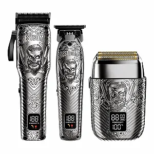 Набір для стрижки Bestbomg Professional Cordless бездротова машинка Електробритва та електробритва Grey - Фото 1
