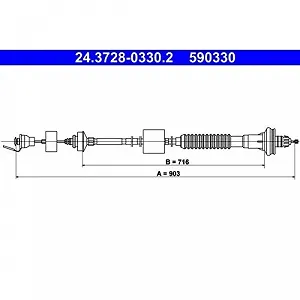 Трос зчеплення ATE 24.3728-0330.2 для CITROËN - Фото 1
