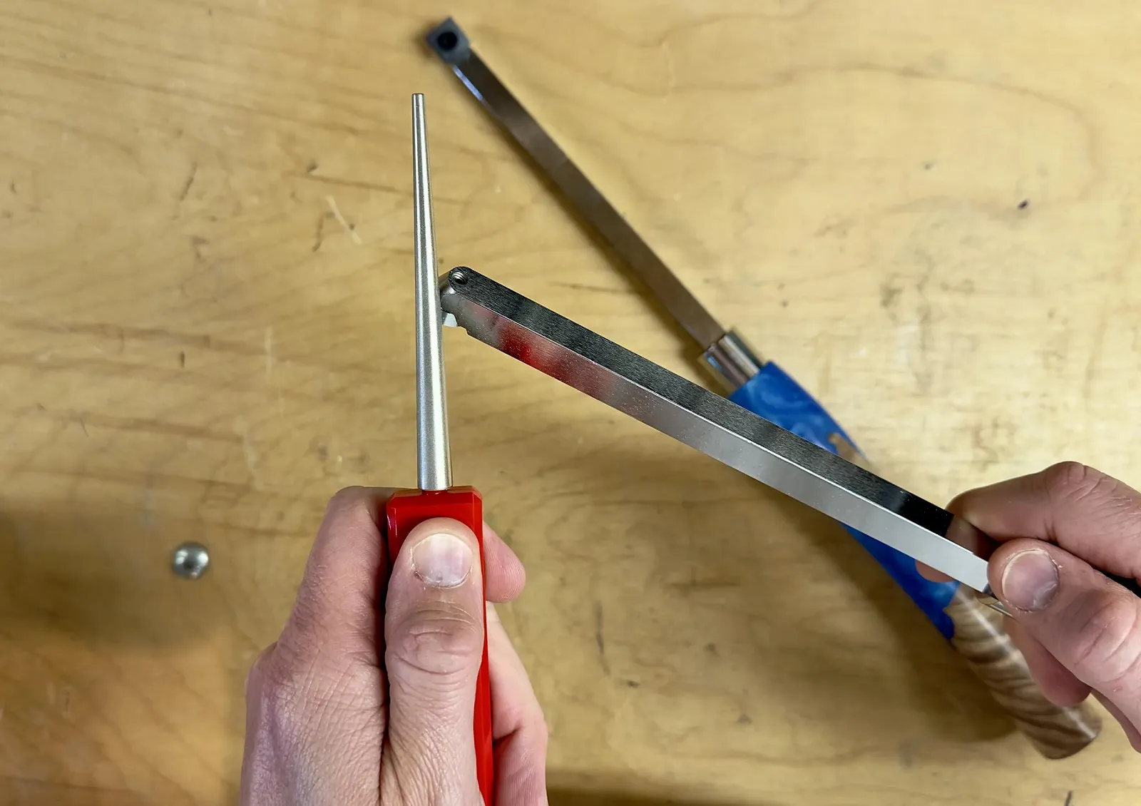 Алмазная точилка для ножей DMT DCSFH Diamond Cone Small конусная с ручкой, серебристая, фото №2