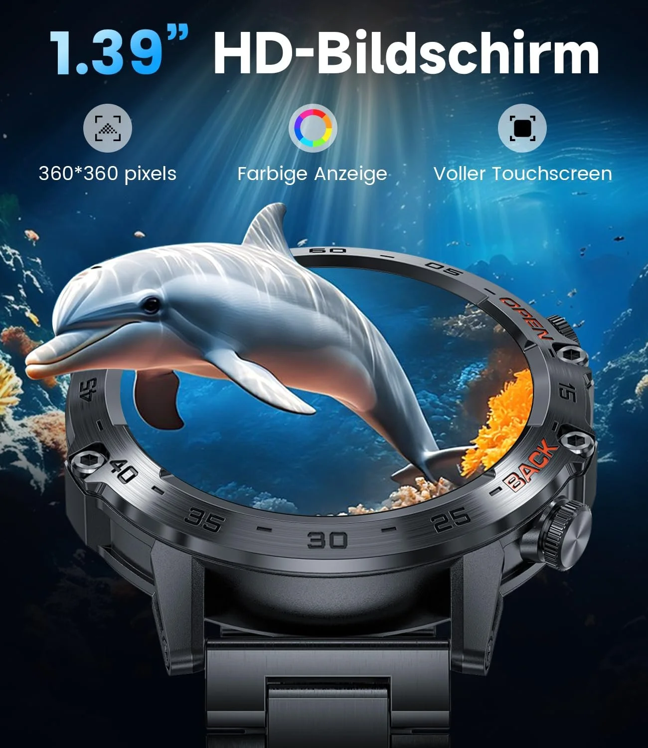 Смарт-годинник SUNKTA Чоловічий Black Stainless Steel, фото №3 Смарт-годинник SUNKTA Чоловічий Black Stainless Steel, фото №3