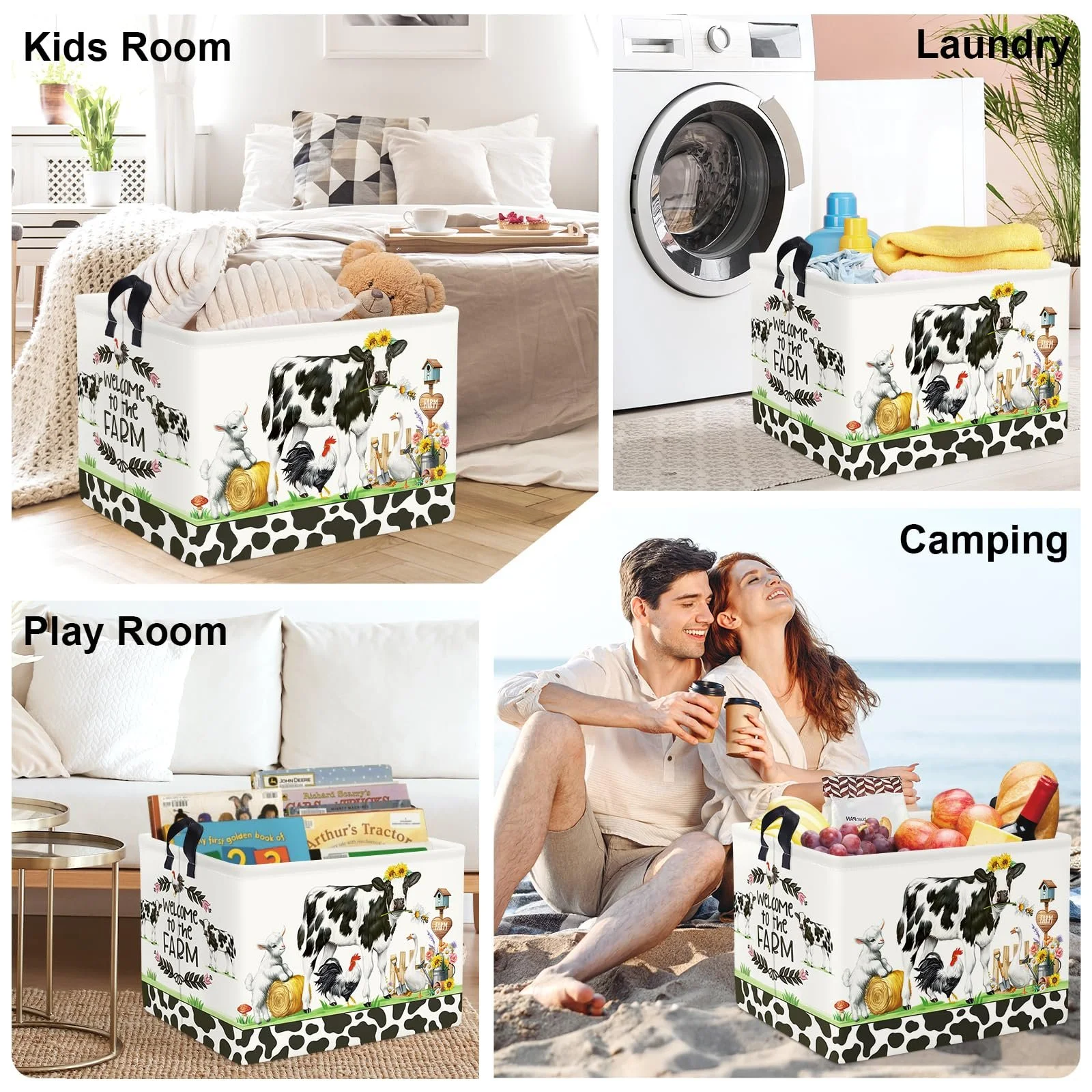 Корзина для игрушек HUUMONSS Сельские животные, складная для мальчиков и девочек, 36 л, фото №7 Корзина для игрушек HUUMONSS Сельские животные, складная для мальчиков и девочек, 36 л, фото №7