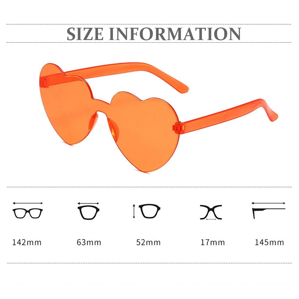 Солнцезащитные очки RUNHUIS Heart, без оправы, в форме сердца, разноцветные для женщин., фото №4