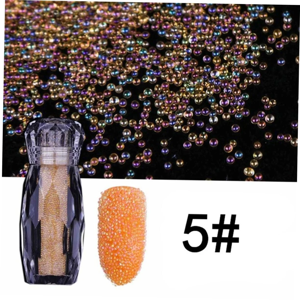 Бисер для ногтей FRCOLOR Аксессуары для маникюра DIY Украшения для ногтей Бриллианты для ногтей Икра для ногтей 3D Наклейки для ногтей Радужный блеск для ногтей Сахарные бусины Стеклянные кристаллы, пачка из 15 штук, фото №8