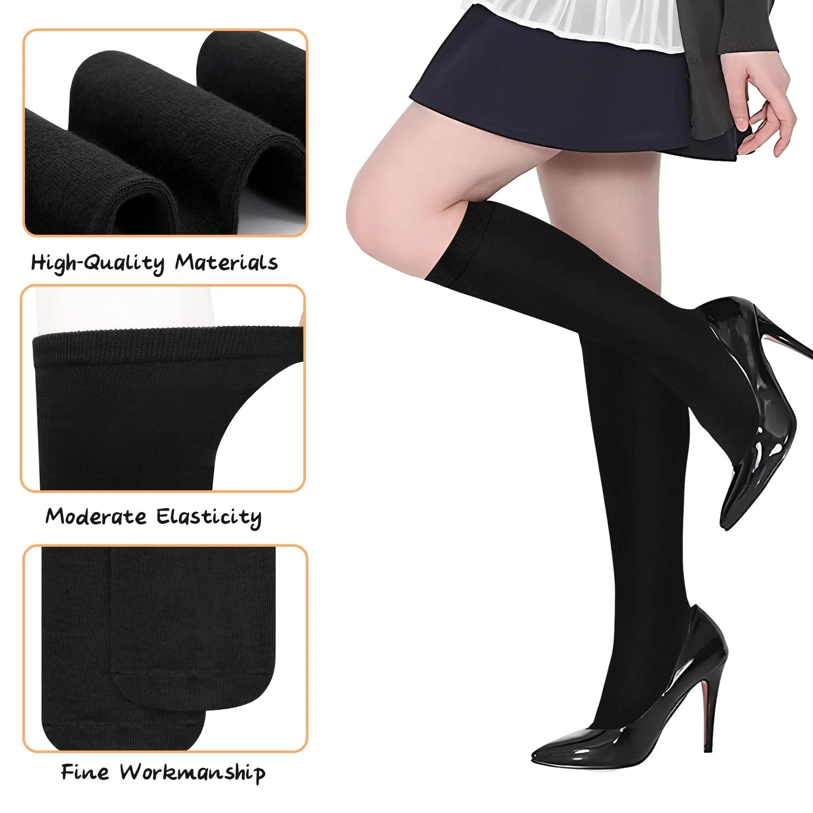 Панчохи 3 пари Жіночі панчохи вище колін, фото №3