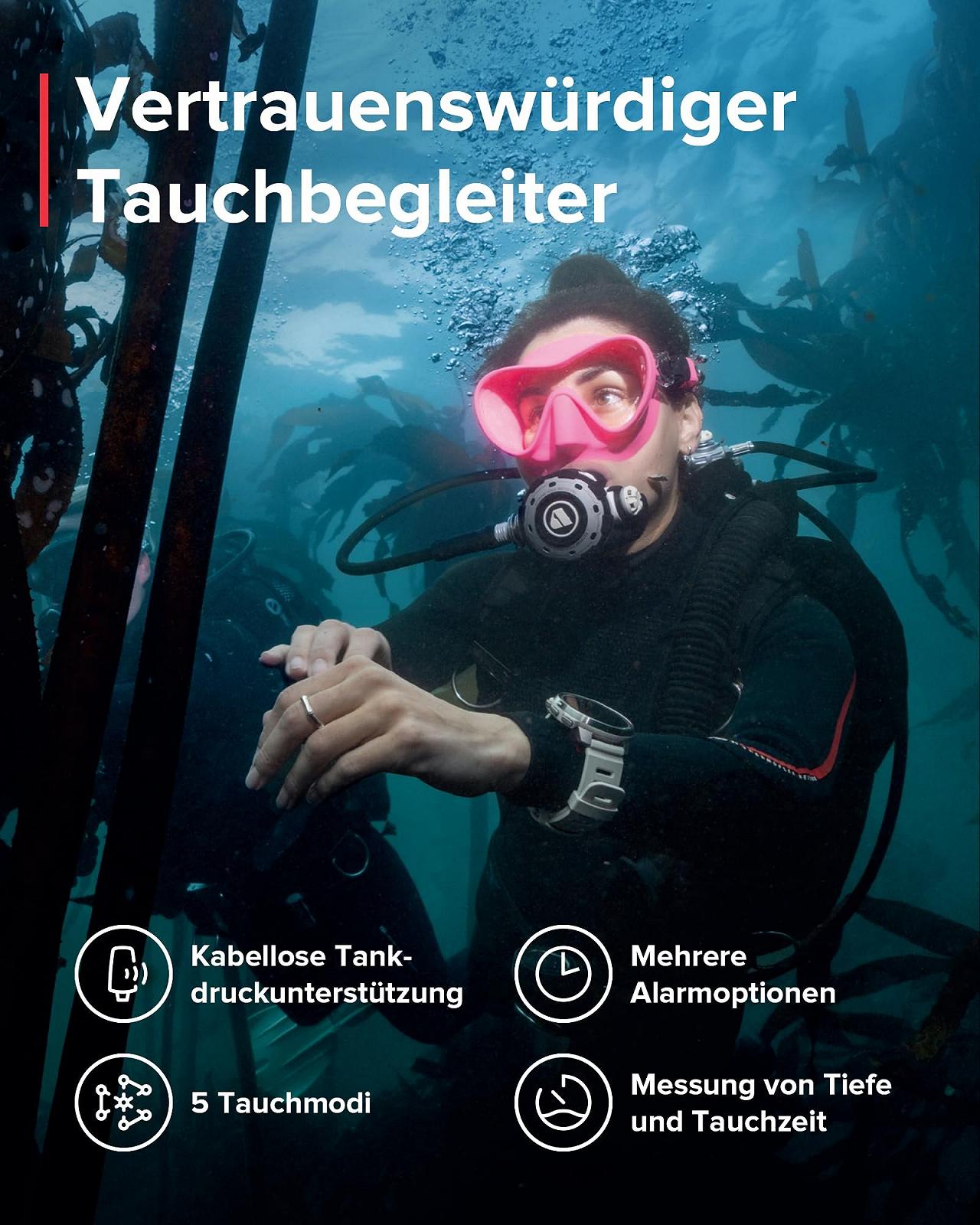 Смарт-годинник та спортивний годинник SUUNTO Ocean, AMOLED екран, водонепроникність 100 м, двочастотний GPS, автономна карта, 95+ видів спорту, відстеження HRV та якості сну, 40 годин роботи батареї в режимі дайвінгу, фото №4