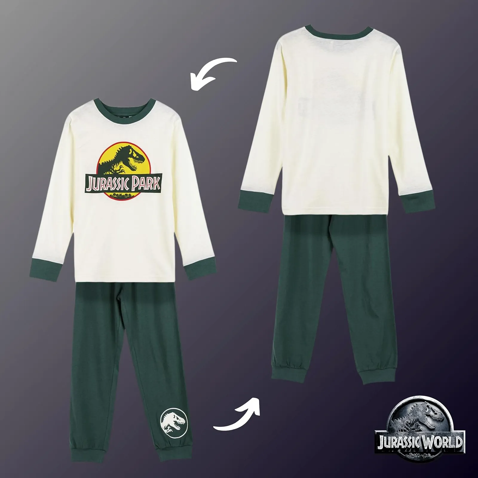 Комплект (футболка та довгі штани) Jurassic World, динозаври, для хлопчиків, фото №8