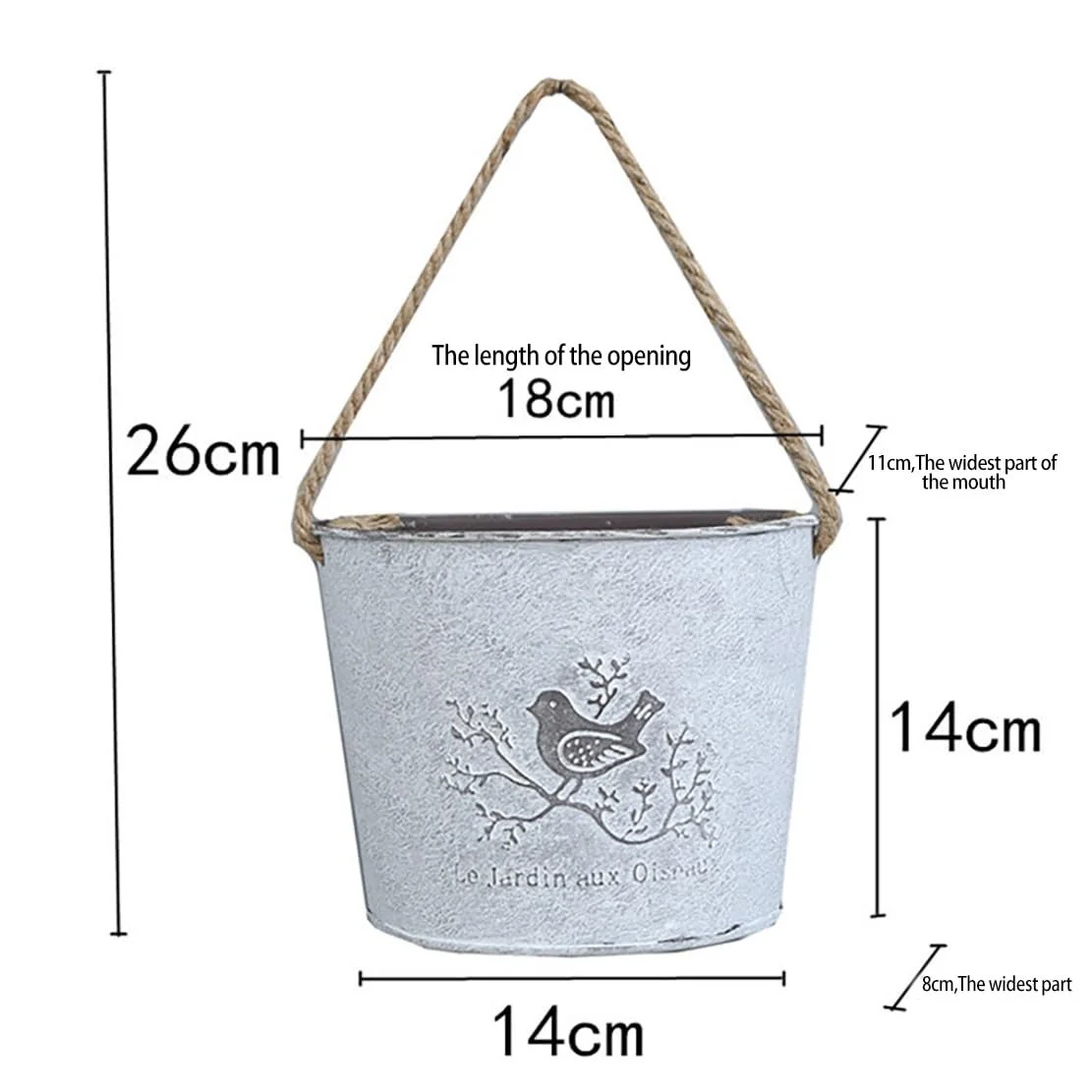 Настінні квіткові горщики напівкруглі набір з 2 шт. ретро білий, фото №2