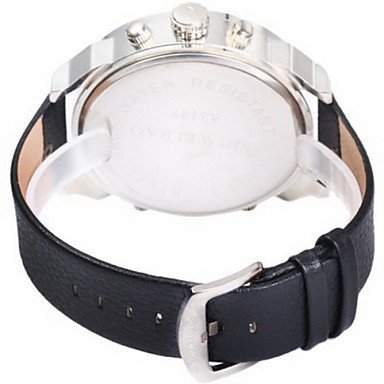 Чоловічий годинник Fenkoo військовий стиль великий циферблат два часові пояси шкіряний ремінець кварцовий, фото №7