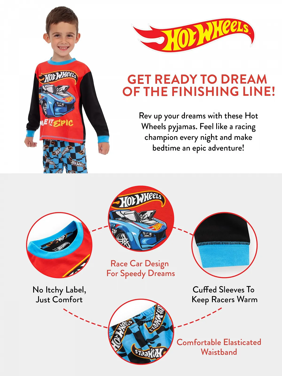 Пижама Hot Wheels для мальчиков, фото №7 Пижама Hot Wheels для мальчиков, фото №7