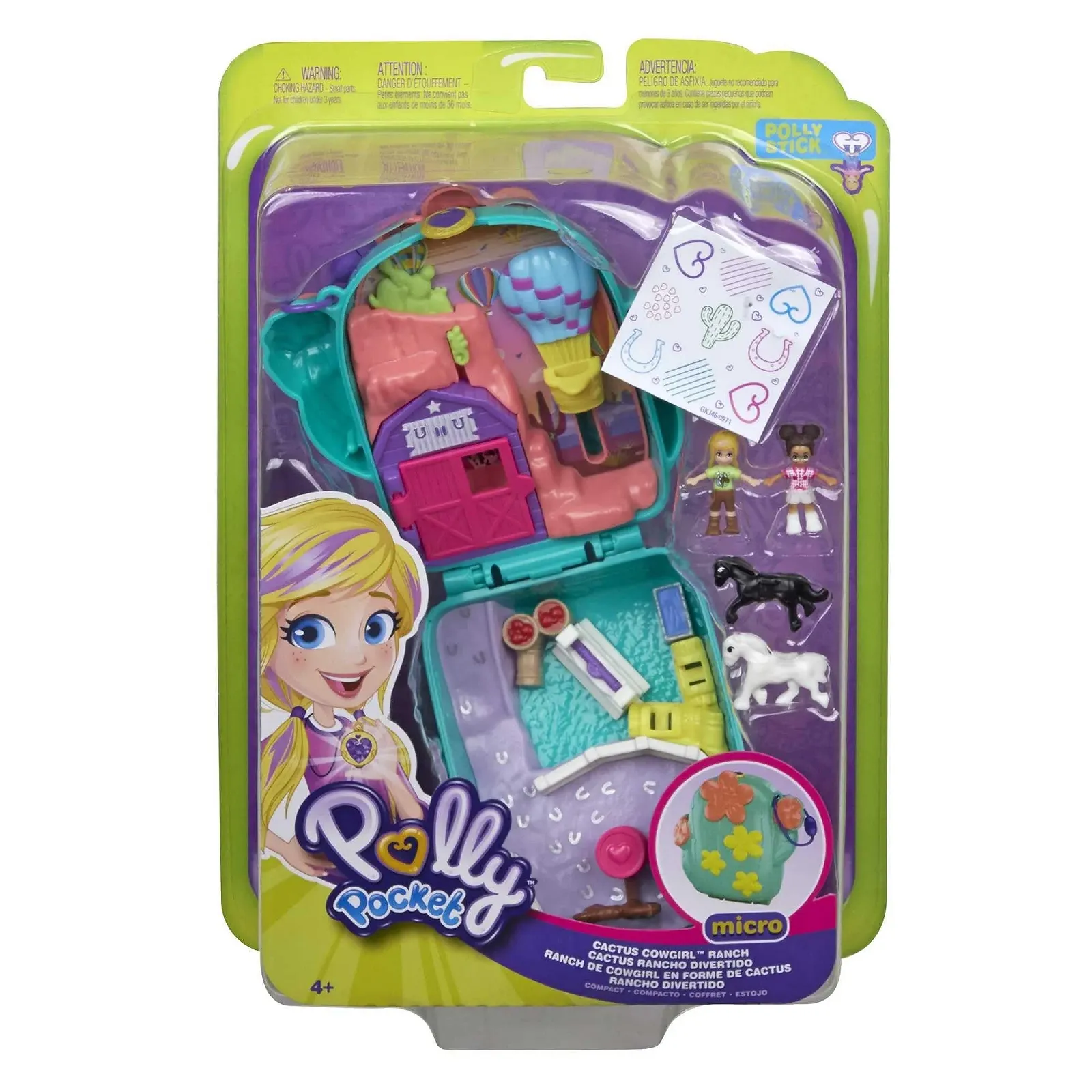 Набір Polly Pocket Cactus Equestrian Farm, 2 маленькі ляльки, аксесуари, фото №5