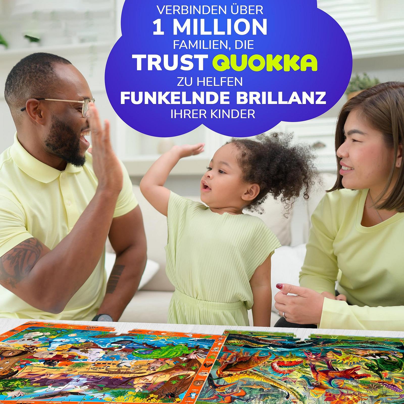 Напольный пазл Quokka Forest Sea Animals & Dinosaurs набор из 3 игр 100 элементов, фото №2 Напольный пазл Quokka Forest Sea Animals & Dinosaurs набор из 3 игр 100 элементов, фото №2