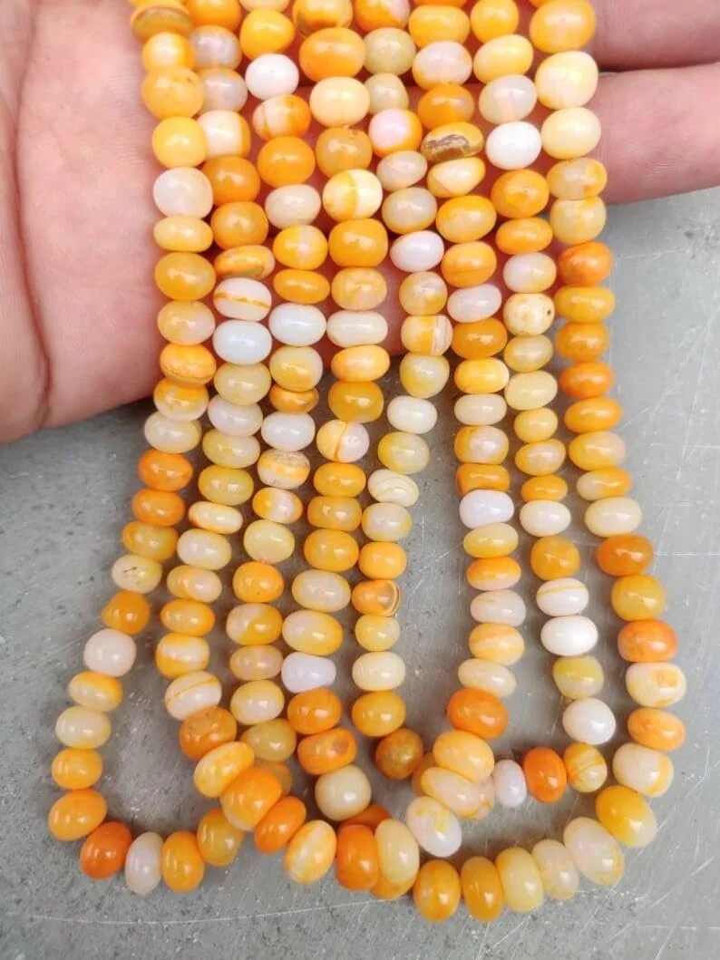 Натуральный Опал Круглые Гладкие Бусины 7-8 мм, нить длиной 40.5 см, бусины из драгоценных камней для ожерелья и браслета, фото №1