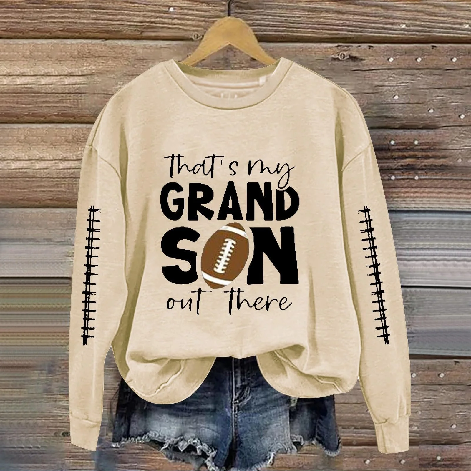 Женская толстовка Generisch Однотонная с монограммой Круглый вырез Harajuku Женская толстовка в полоску Хеллоуин, фото №2