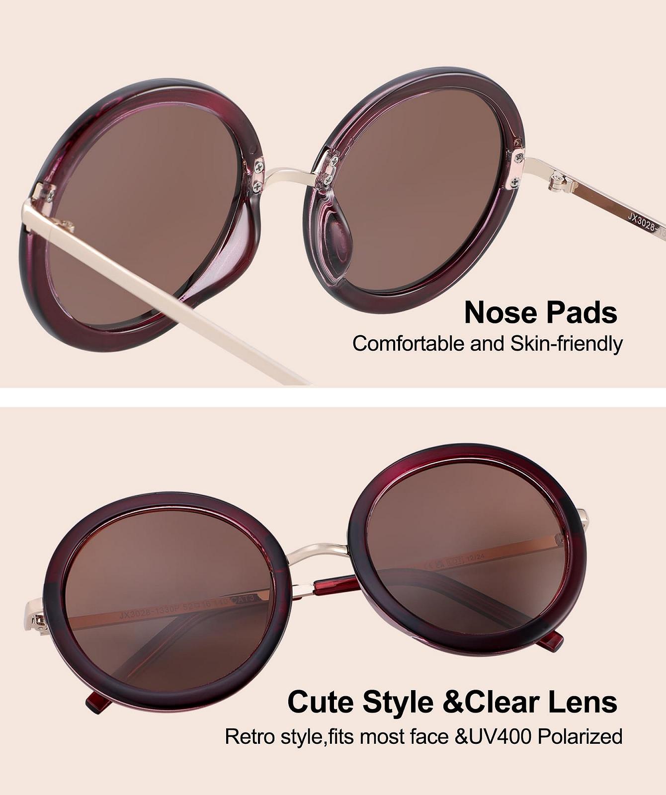 Круглі сонцезахисні окуляри JOOX Жіночі Поляризовані UV400 Захист Ретро, фото №3 Круглі сонцезахисні окуляри JOOX Жіночі Поляризовані UV400 Захист Ретро, фото №3