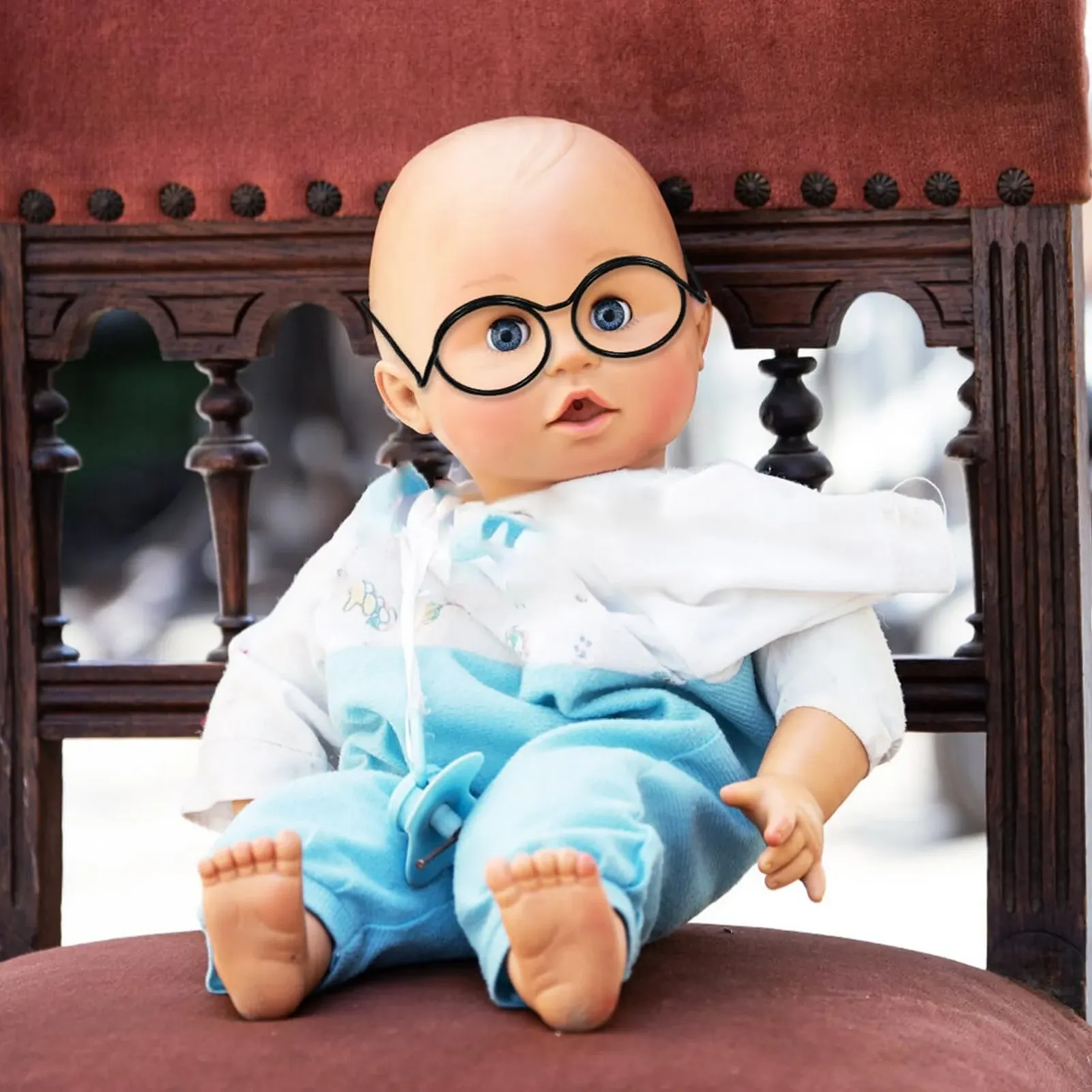 Очки BESTonZON 20 Пар Маленькие Кукольные Металлический Оправа Прозрачные Линзы Золотой Черный, фото №8